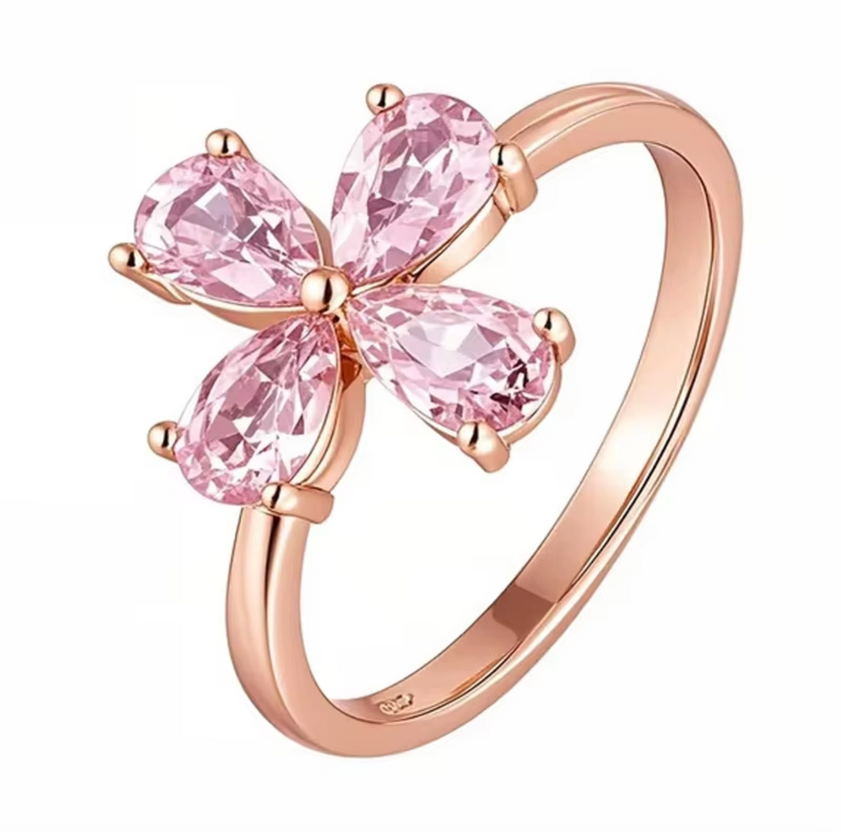 Pink Zircon Floral Women's Jewelry