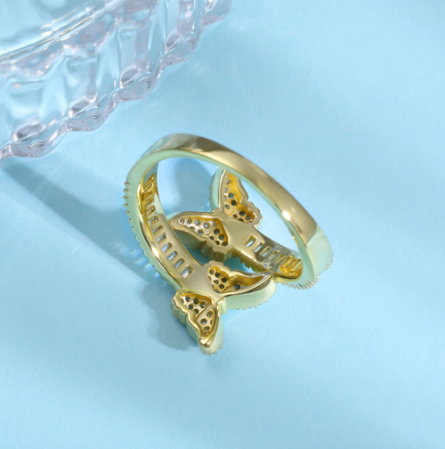 14K Gold-Plated Butterfly Rings